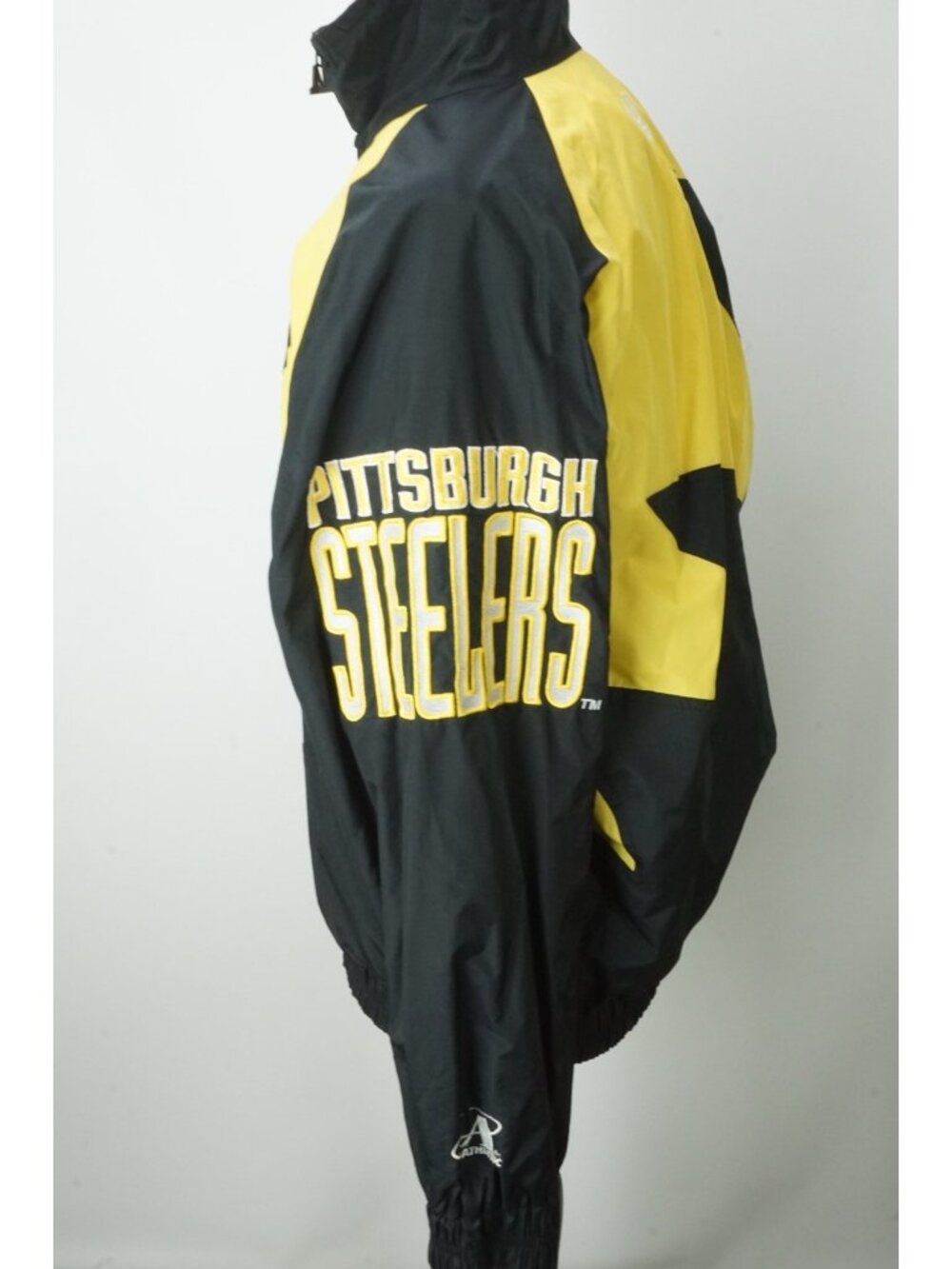 Logo Athletic VINTAGE Steelers Shark Tooth Black Yellow White Sz M - Picture 5 of 8